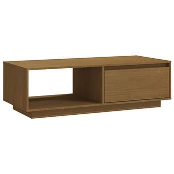 Mesa De Café - Mesa De Centro De Madera Maciza Pino Marrón Miel 110x50x33,5 Cm