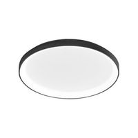 krizia - plafon led moderno regulable 50w - 4100lm luz calida 3000k aluminio negro difusor opal d45 cm ip20