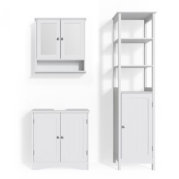 Conjunto De Muebles De Baño Bianco 3 Partes, Con Mueble Alto Vicco