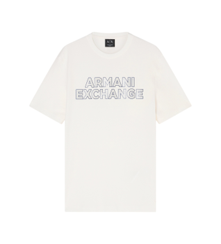 A|X Armani Exchange para hombre. XM002413AF10361U0009 Camiseta Slim de algodón blanco roto (XL), Casual, Manga corta