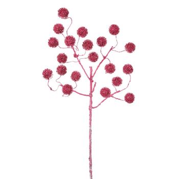 Rama de pompones brillantes artificial fucsia H94