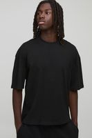 basic oversized boxy crew neck t-shirt negro