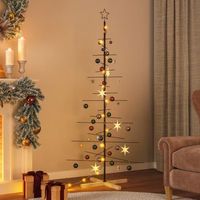 arbol de navidad  decoraciones de navidad metal negro con base de madera 180 cm cfw194011