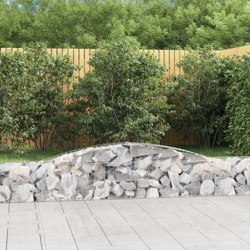 Cestas De Gaviones 4 Piezas | Gavión Para Piedras | Gavión Decorativo Forma De Arco Hierro 400x30x40/60 Cm Cfw651863