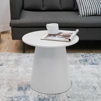 mesa de centro nyd redonda mdf 44x40cm - blanco encasa