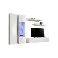 mueble para tv fly a5 diseno color blanco brillante  led mueble colgante moderno y a la moda para tu sala de estar