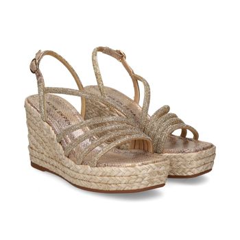 Alma En Pena Sandalias Cuña Mujer - Beige Talla 41