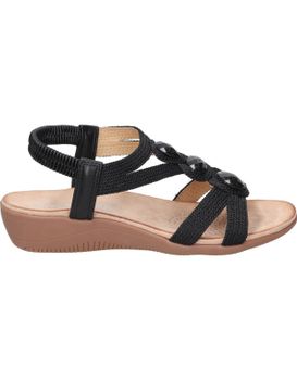 Sandalias Para Mujer Plana Amarpies Abz26620 En Negro 36