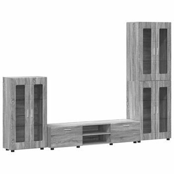 Conjunto De Mueble De Tv Florin 3 Uds. Gris Sonoma Vidaxl