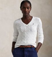 polo ralph lauren para mujer 211971870003 jersey de algodon en punto de ochos blanco l casual