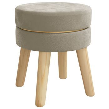 Hocker Redondo Gris Oscuro Terciopelo Vidaxl