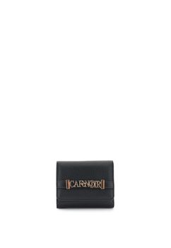 cartera pequeña con solapa efecto piel con grano black