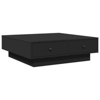 mesa de cafe - mesa de centro madera contrachapada negro 90x90x28 cm