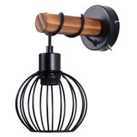 bergheim - aplique de pared de metal color negro 13 cm max 4 w