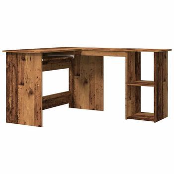 Escritorio De Esquina Madera Contrachapada Madera Vieja Vidaxl