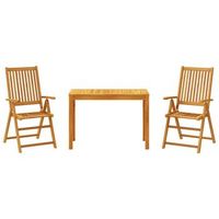 juego de comedor de jardin 3 piezas  mueble de jardin madera maciza de acacia