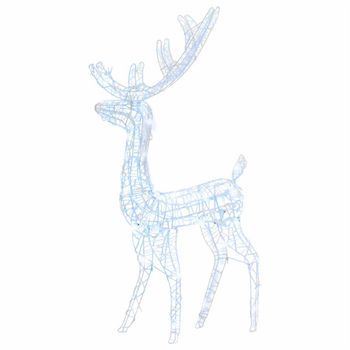 Adorno Reno De Navidad Acrílico Blanco Frío 140 Leds 128 Cm Vidaxl