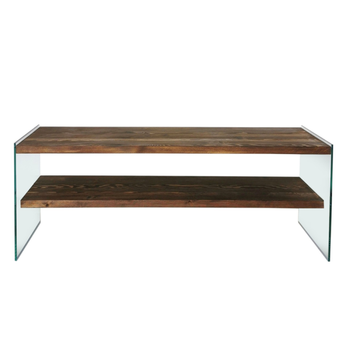 Mueble Para Tv Contemporáneo De Cristal Y Madera 120 Cm Joy