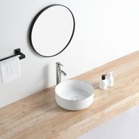 lavabo blanco mate borde dorado sobre encimera ceramico mendoza o 36 cm o36 cm