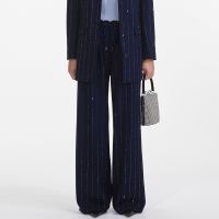 self-portrait crepe wide leg trousers - uk 14