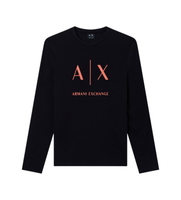 ax armani exchange para hombre xm002684af10356mc536 camiseta slim negra m negro casual algodon manga larga