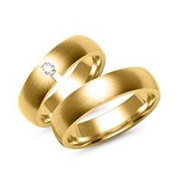 alianzas 8 quilates oro amarillo con diamante
