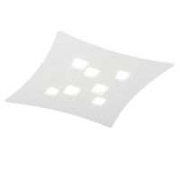 plafon isotta moderno 7 luces gx53 blanco - plafon curvo de metal 62x69cm diseno geometrico max 7x8w ip20 bombillas excluidas