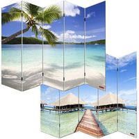 biombo separador de ambientes de 5 paneles 180x200 cm patron de playa par04005