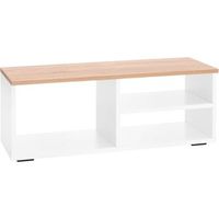 mueble tv blanco y roble 90x35x30 cm ona