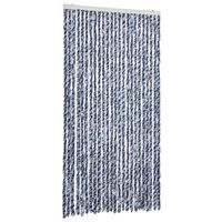 cortina antimoscas chenilla azul y blanco 100x200 cm