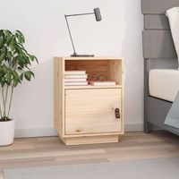 mesita de noche - mueble para dormitorio - madera maciza de pino - natural 40x34x55cm