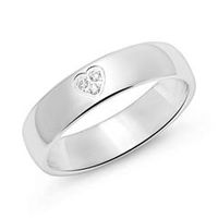anillo de mujer corazon de plata 925 con circonita