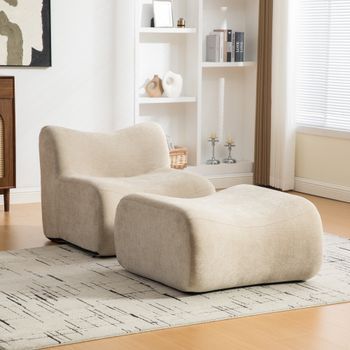 Sofá Modular - Mueble De Salón De Una Plaza - Chenilla Y Espuma 30d - Caqui Claro