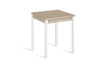 mesa cocina alta extensible libro 80160x80 cm roble pata blanco