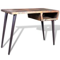 escritorio de madera reciclada con patas de hierro vidaxl