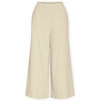 vila pantalones prisilla trousers - super light natural melange para mujer