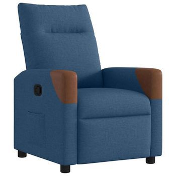 Sillón Reclinable De Tela Azul Vidaxl