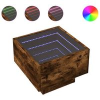 mesa auxiliar y led madera ingenieria roble ahumado 40x40x30 cm vidaxl