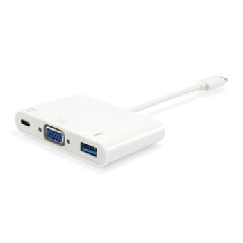 Adaptador Equip USB-C a VGA 60W Power Delivery Blanco 15 cm