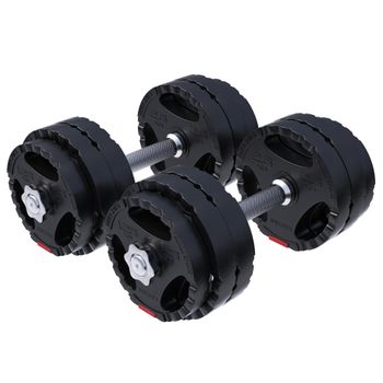 Gorilla Sports Juego de mancuernas de triple agarre vinilo 30 kg