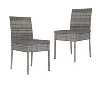 sillas de comedor de jardin 2 unidades ratan sintetico gris