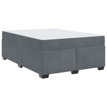 Estructura De Cama Con Colchón Gris Oscuro 160 X 200 Cm
