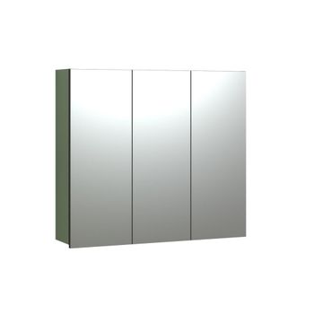 Armario de baño con espejo y 3 puertas l90 cm - verde
