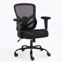 silla de oficina ergonomica negra con altura ajustable soporte lumbar y malla transpirable