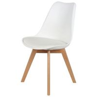 set 4 sillas acolchada blanca