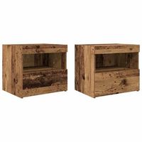 juego de mesitas de noche - armarios de noche con cajon madera vieja 50 x 40 x 45 cm mc6876
