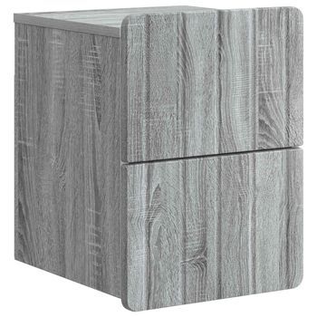 Mesita De Noche De Pared Gris Sonoma 33 X 34,5 X 43 Cm Vidaxl