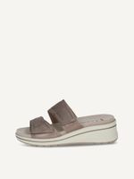 caprice mule brown made of leather with wedge heel size 40
