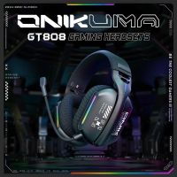 auriculares onikuma gt808 con cable y bluetooth 53 para gaming microfono plegable y rgb negros