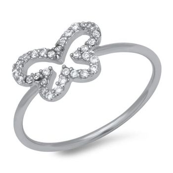 Anillo plata 925 mariposa circonita